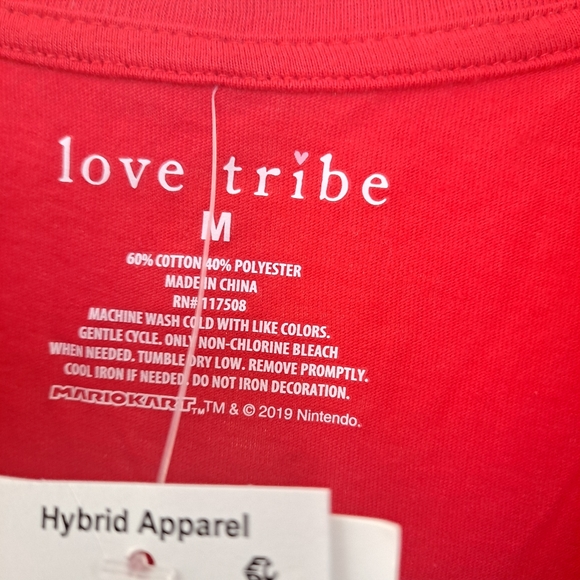 Love Tribe Nintendo Super Mario Kart Long Sleeve Red Cropped Tee Top szM - Picture 5 of 6